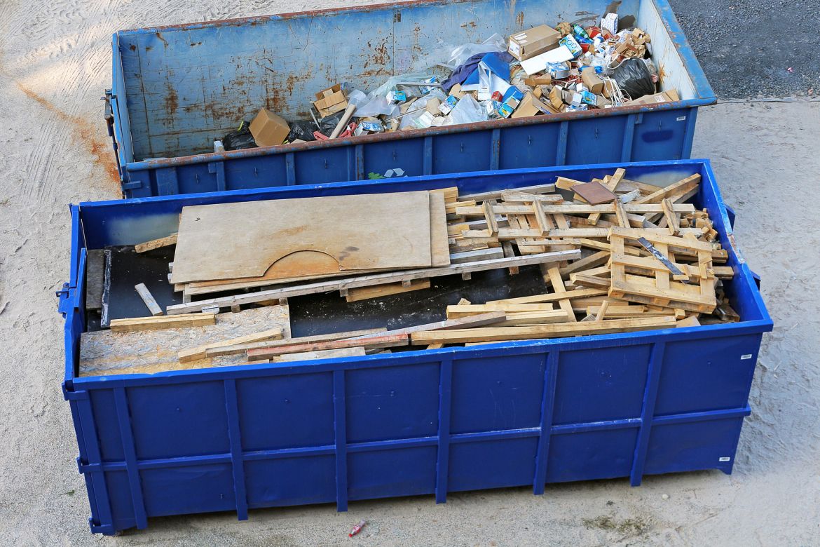 bennes pour déchets de chantier